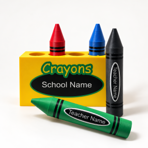 Expo Marker Crayon Set: customizable stand with crayon-style marker holders.